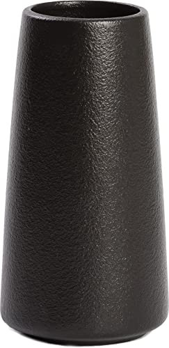 Black Vase - 20CM black Flower vase, Big Ceramic Vases for Flower, Simple Matte Black vases for Pampas Grass, Minimalist Farmhouse Vases, Boho Vase for Centerpieces, Home Decor, Bathroom Decor