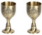 1 Paar Mittelalterlicher Kelch Europäische Vintage Weinglas Legierung Antik Becher Weißweinglas Handgemachte Geprägte Blume Becher Ornament Sammlung (8x4x4 cm, 45ml Kapazität)