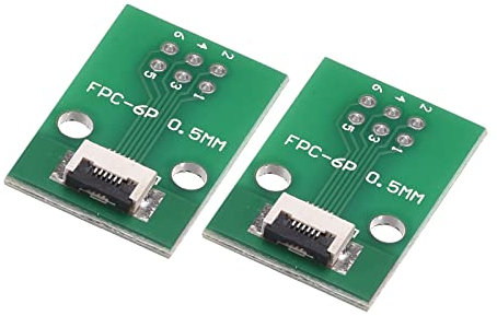 sourcing map 2 Stück FPC FFC PCB Konverter Steckerplatine 6P 0.5mm auf Buchsenseite 1mm Rückseit auf DIP 2.54 mm für LCD 3D Drucker DVD TV Laptop Audio