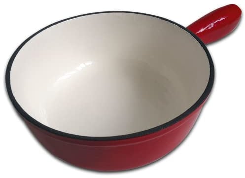 Rotel 1010150 Caquelon à fondue en fonte, tous feux dont induction, contenance 2 litres, Rouge, Diamètre de 21,5 cm