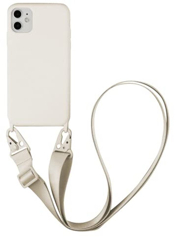 Emlivi Mobile Phone Chain Case Compatible with iPhone 11 Pro Necklace Case with Cord Mobile Phone Case Nylon Shoulder Strap for Hanging Silicone TPU Protective Case with Stylish Band for iPhone 11