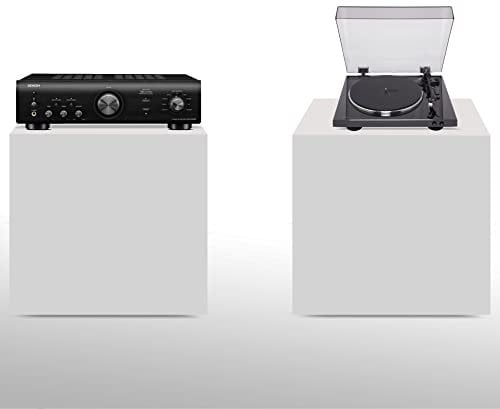 Denon PMA-600NE Vollverstärker mit 70W pro Kanal, Bluetooth, schwarz und DP-300 F Vollautomatischer Plattenspieler (Riemenantrieb, integrierter Vorverstärker) schwarz