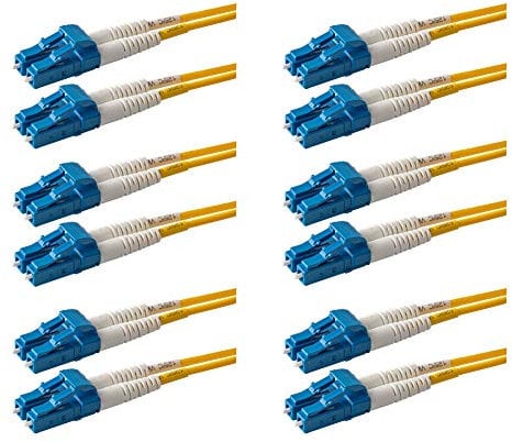 SpeedyFiberTX LC to LC Fiber Patch Cable, Corning SMF-28 Singlemode 9/125um Ultra Optical Fiber, OS1/OS2 Compatible, Duplex, Yellow LSZH Cable Jacket (0.20 Meter / 7 Inches, Yellow SM - 6PK)