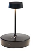 Zafferano, Swap Mini Lampe, Wiederaufladbare und Kabellose Tischlampe mit Touch Control, Geeignet für den Innen- und Außenbereich, Dimmer, 2700 K, Höhe 14,8 cm, Farbe Schwarz