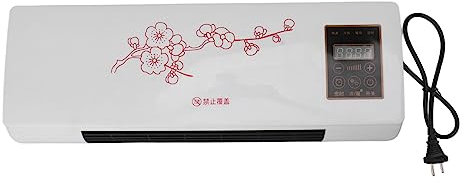 Wifehelper Ventilador de Cortina de Aire Montado en la Pared, Calentador de Aire Acondicionado Portátil, Calentador de Aire Acondicionado de bajo Ruido con Control Remoto para Baño y Dormitorio