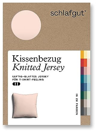schlafgut Knitted Jersey Kissenbezug 80x80 cm Red Light Uni weicher Premium Kopfkissenbezug einzeln, faltenfrei mit Elasthan