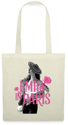 Spreadshirt Emily In Paris Emily Logo Mit Rosen Stoffbeutel, One size, Natur