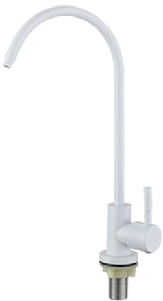 Grifos de Cocina para Osmosis Cuello Cisne Refrigeración Simple Rotación 360° Grifo Fregadero Cocina,Blanco