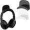 Headset Halterung Halter - Universal Kopfhörer Haken, Wandhalterung Ohrhörer Aufhänger, Kopfhörer Halter mit starkem Klebeband zum Schreibtisch, Wand, Schwarz, weiß 2-Stück