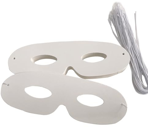 RmKbe 40 Stück gestanzte Papiermasken Halbgesichtsmasken DIY weiße leere Maske Maskerademasken Cosplay Dress Up für Kinder