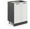 Vicco Küchenunterschrank R-Line, Weiß Landhaus/Anthrazit, 60 cm, AP Marmor