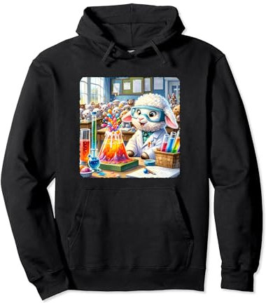 Osterlamm schafft bunten Vulkan Experiment. Brille Pullover Hoodie