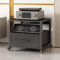 YVYKFZD Audio Rack HiFi Regal, HiFi Rack bewegliches Komponentenschrank, offener Phonoschrank mit Schublade und verstellbaren Regalen, tragbarer Medien Record Player Stand(Color:Nero,Size:2 Tier-19.6