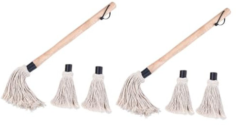 TINEASUR 2St Baumwollfadenbürste ölpinsel grill bürste zubehör grillen grillbürsten bbq brush Ölbürste BBQ-Sauce-Mopp Grillmopp grillfleischbürste Barbecue-Sauce-Pinsel Bastelpinsel Bambus