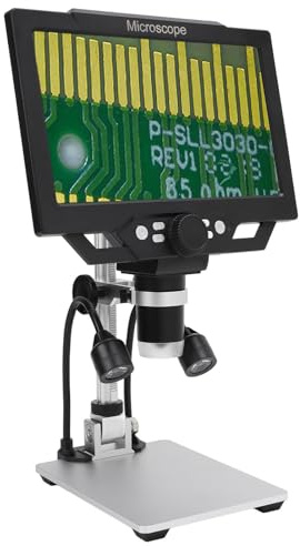 Digitales Mikroskop 1600X, 1080P USB-Münzlupe mit 8 Einstellbaren LED-Leuchten, 9-Zoll-LCD-Bildschirm, Foto/Video, PC-Ansicht für 8.1 10, für OS X10.5 oder Höher