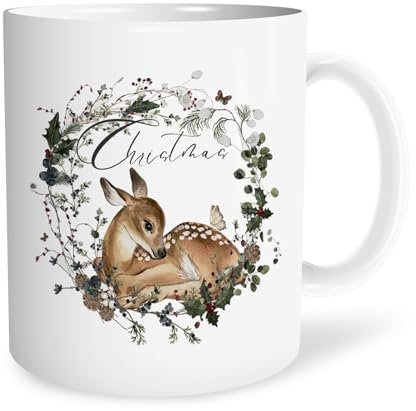 URLLUAE Tasses de Noël vintage, tasses de Noël vintage, cadeaux de Noël pour femme, petite amie, épouse, tasses à café de Noël, tasse de Noël, tasse cadeau de Noël, décoration de Noël renne, Tazas