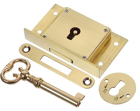 Cabilock 3 Sets Goldenes Messing Schreibtischschloss Vintage Schreibtischschloss Messingschlösser Schubladen Sicherheitsschloss