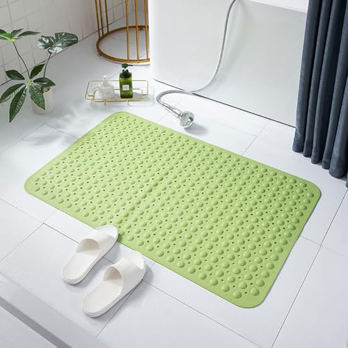KQIEJUY Tappetino da Doccia Antiscivolo, Tappetino da Bagno con Ventose, Tappeto Antiscivolo da Doccia per Anziani, Tappetino per Piatto Doccia Rettangolare Antiscivolo, Tappeto Bagno 120 x 80 cm