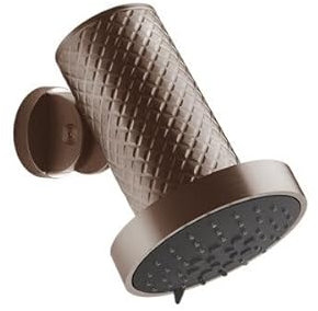 Gessi Habito Douche de tête anticalcaire avec articulation, pluie, pluie douce et massage, montage mural et sur colonne, INTRECCIO, 57251, Couleur: Cuivre brossé PVD