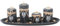 Gearific Wooden Candle Holders Set, 4 Holders, Natural Stones, Wooden Tray, Perfect for Tables, Centerpiece, Home Decorations