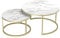 Soayone Couchtisch 2er Set, Marmor Couchtisch Gold, Wohnzimmertisch Weiß, Couchtische Rund, Tisch Wohnzimmer Modern,80 x 80 cm & 60 x 60 cm
