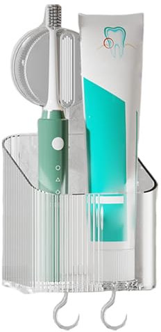 Bathroom Wall Bin - Suction Cup Wall Mount Bin, Reusable Bathroom Wall Bin | Wall Organization Rack Toothbrush Holder, Bathroom Toiletries Container for Student Dormitories and Kitchen
