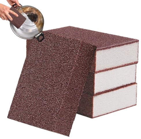 Nano Carborundum Schwamm, 4 x robuster Scheuerschwamm für Rost und Flecken, robuster Pfannenreiniger, Edelstahl-Schrubber für Küche, Haushaltsreinigung, 10 x 7 x 2,5 cm