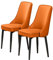 AMAZWI Küche Esszimmerstühle 2er-Set Wasserdichter PU-Leder-Sessel Mit Füßen Aus Kohlenstoffstahl Für Wohnzimmer-Schlafzimmer-Küche(Orange)