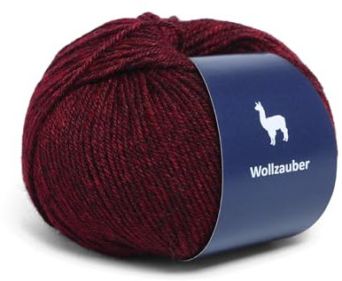 Alpaka Wolle - 50 g Hochwertige Wolle zum Stricken & Häckeln-Weich & Langlebig Ideal für Socken, Schals, Pullovers & mehr- Angenehm auf der Haut Perfect für Kreative Handarbeiten. (Black red)
