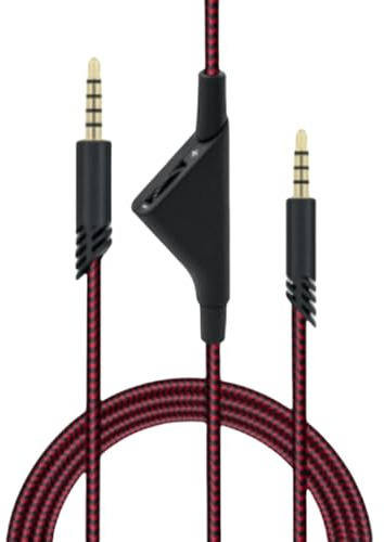 Illkjasfc Extra langes, geflochtenes Kopfhörerkabel, 2 m, Drahtsteuerung für A10, A40, A40TR, A50, A50TR, Gaming-Headset-Kabel aus geflochtenem Nylon