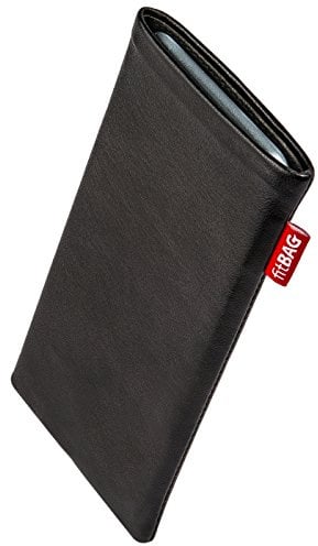 fitBAG Beat Schwarz Handytasche für Apple iPhone 17 Pro Max Tasche aus Echtleder Nappa mit Microfaserinnenfutter | Hülle mit Reinigungsfunktion | Made in Germany