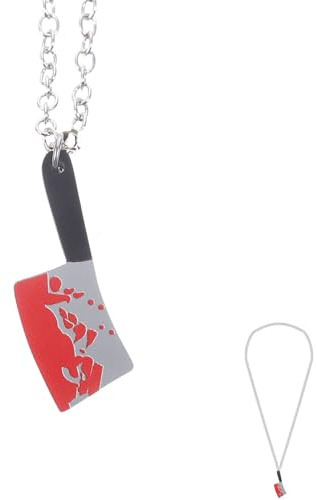 CHILDWEET Halloween Bloody Knife Pendant Necklace Gothic Clavicle Accessory Lightweight Alloy Chain for Women Stylish Streetwear Party Jewelry