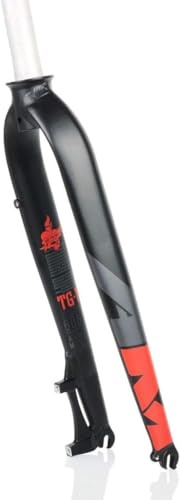 CFDZCP Fourches pour vélo Fourche Avant De Vélo De Montagne À Suspension en Alliage D'aluminium for 26 27,5 29 Pouces, Roue De Vélo VTT Fourche De Cyclisme Frein À Disque 1-1/8(Red,26inch)