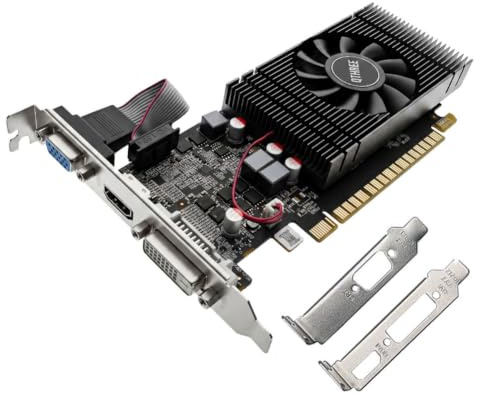 QTHREE GT 740 4GB GDDR5 128-bit Grafikkarte, DVI-D, HDMI, VGA | Low Profile Computer GPU for PC, PCI Express, 60W Leistungsaufnahme, Unterstützt die Anzeige auf mehreren Bildschirmen