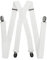 axy Hosenträger für Herren breit 2,5 cm in X-Form mit 4 Hosenträger Clips extra stark längenverstellbar 25mm (Weiß)