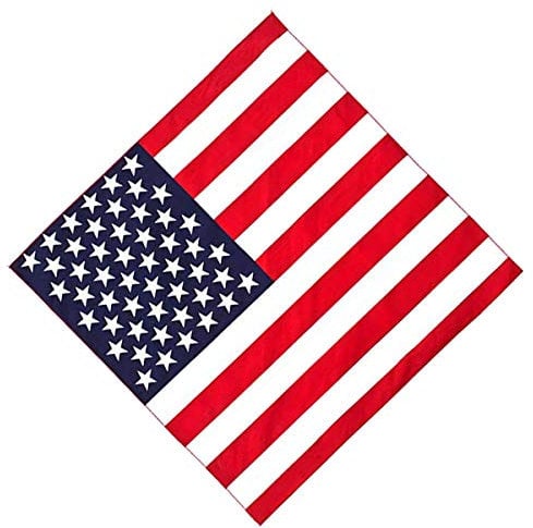 Trimming Shop Baumwolle Unisex Paisley Bandana Leicht Atmungsaktiv und Langlebig für Taschentücher Stirnband Reiten Party, US-Flagge, 54 cm