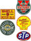 24/7stickers MG643 / 5X Aufkleber ÖL Breite je ca. 6 cm Shell STP Gasoline Oldtimer Racing Vintage Retro Kult Sticker Rennsport Hot Rod USA V8 Oldschool