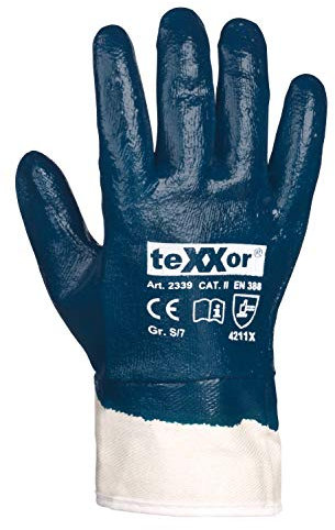 (144 Paar) teXXor Handschuhe Nitril-Handschuhe STULPE 144 x beige/blau 8