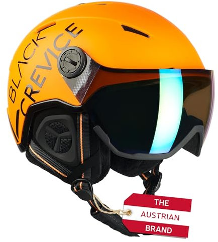 Black Crevice Skihelm Vail mit Visier, neon orange, M (55-58 cm)…