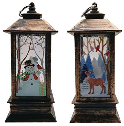 Christmas Decorations, 2PCS Small Christmas Decorations Lights, Tiny Christmas Snowman Reindeer Light with LED Tea Light Candles Fireless Candles Lamp for Christmas Decoration Outdoor and Indoor