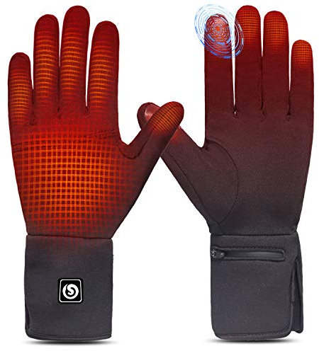 Heated Glove Liners for Men Women, Rechargeable Battery Electric Heated Gloves, Winter Warm Glove Liners, Thin Gloves Riding Ski Snowboarding Hiking Cycling Hand Warmers