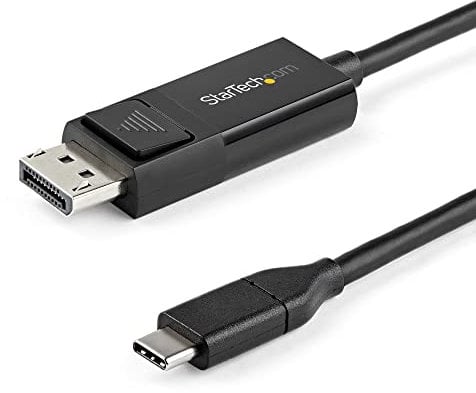 StarTech.com 3.3ft (1m) USB C to DisplayPort 1.2 Cable 4K 60Hz - Bidirectional DP to USB-C or USB-C to DP Reversible Video Adapter Cable - HBR2/HDR - USB Type C/TB3 Monitor Cable (CDP2DP1MBD)