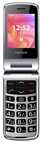 MP myPhone myPhoneRumba 2 Schwarz 2.4” Farbdisplay Klapphandy ohne Vertrag mit Großen Tasten und Kamera, Notruftaste, Ladestation, Frontdisplay, MP3, Taschenlampe, Bluetooth, große Akku 800 mAh, black