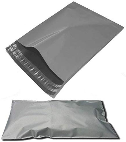 Stabile Versandtaschen, Polymailing, Kunststoff, qualitativ hochwertig, selbstklebender Verschluss, 22,86 x 30,48 cm, Grau, 50 Stück