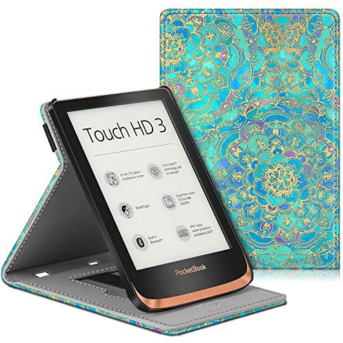 Fintie Hülle für Pocketbook Touch HD 3, Touch Lux 4/5, Basic Lux 2/3/4 und Pocketbook Color e-Reader - Multi-Sichtwinkel Hülle mit Handschlaufe, Auto Sleep/Wake, Jade