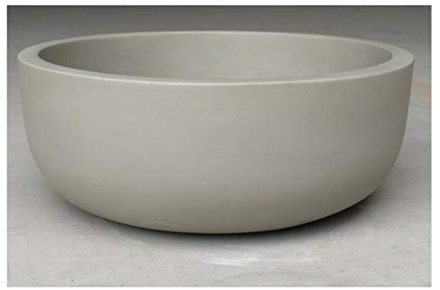 GIO CASA Lavabo de hormigón para interior y exterior, redondo, de apoyo, modelo QM 909