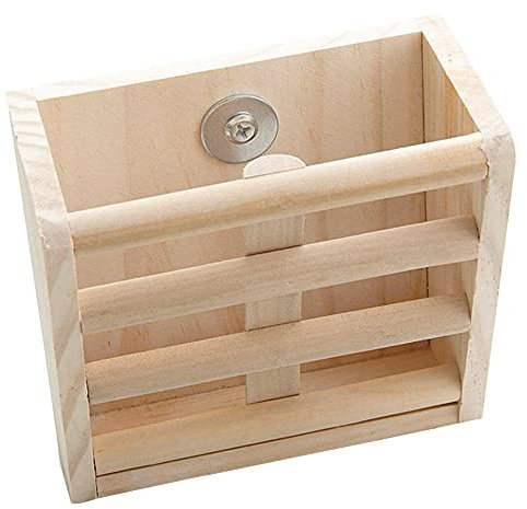ANCLLO Hasen-Heu-Futterstation aus Holz, wandmontierbar, für kleine Haustiere, Hase, Chinchilla, Meerschweinchen