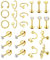 YADOCA 25PCS Cartilage Earrings for Women 20G 16G Stainless Steel Silver Rose Gold Black Forward Helix Tragus Conch Daith Piercing Jewelry