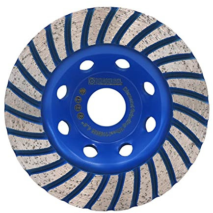 HIGHDRIL Diamant Schleiftopf Beton Doppelreihig 115MM x 22,23MM für Winkelschleifer - Diamant Schleiftopf für Stein,Beton,Fliesenkleber,Granit,Mauerwerk