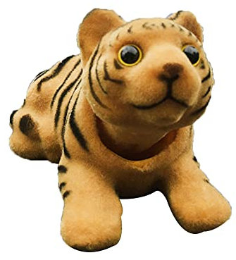 iSpchen Wackelfigur Auto Wackeldackel Puppe Tiger Figur Ornamente Mini Tierfiguren Wackelkopf Spielzeug Ornament Auto Armaturenbrett Dekoration Autozubehör Innenraum für Auto Büro Home